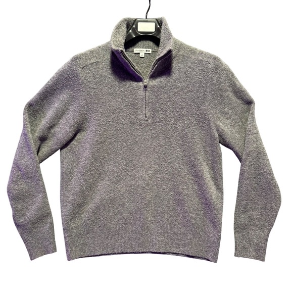 JW Anderson UNIQLO Mens Gray Quarter Zip Mock Neck Pullover Sweater Size S - Picture 1 of 8